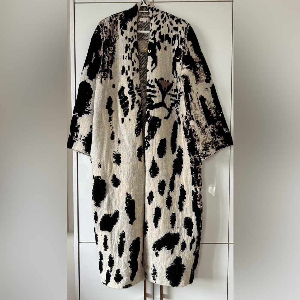 NWT Size XXS/XS - Pilcro Leopard Print Sweater Duster with Pockets (NWT US$ 238)